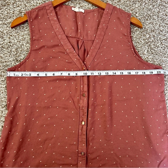 Maurices Pink Polka Dot Heart Tank Top Blouse XL - Picture 6 of 8